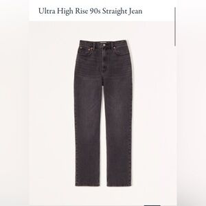 Abercrombie Ultra High Rise 90s Straight Jean - Black - SIZE 25